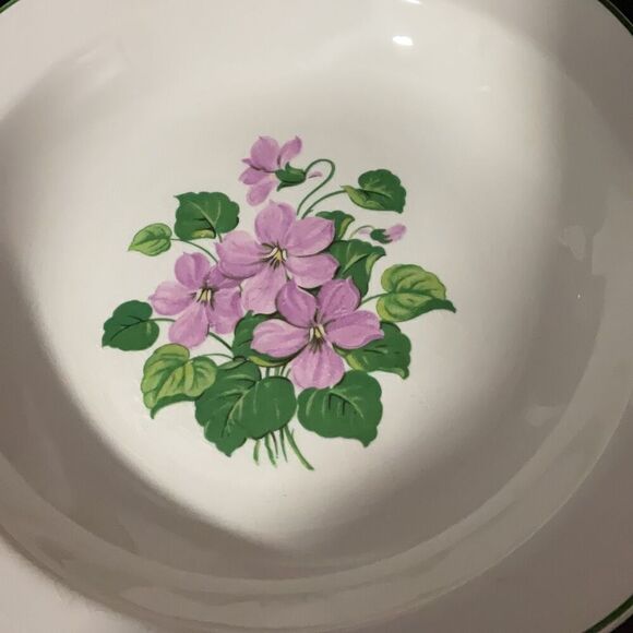 Taylor Smith Taylor USA Vintage Conversation Marsh Violet Soup Bowls Set of 6 - Picture 3 of 6